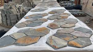 Không thường xuyên ngoài trời sàn lồng vào nhau tự nhiên gỉ <span class=keywords><strong>Slate</strong></span> hiệu ứng đá Patio sàn gạch không trượt - Product Image 3