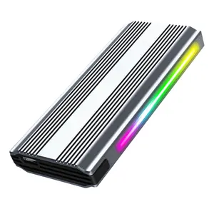 M9-RGB Mobile Hard Disk Box Type-C/3.1SSD Solid State Nvme20G/10G Dual Protocol Hard Disk Box 3.2