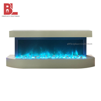 Cheminée électrique décorative murale d'intérieur à LED, effet flamme moderne, avec télécommande et LED intégrées