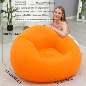 Silla esférica con forma de bola reclinable plegable de Flocado de PVC directo de fábrica sofá de aire interior y exterior de diseño esférico moderno - Product Image 3