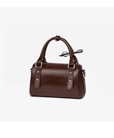 Sac Boston Femme Classique 2026 Tendance, Sac à Main Rétro en Cuir Marron de Luxe, Sac Bandoulière Mode Multi-Occasions