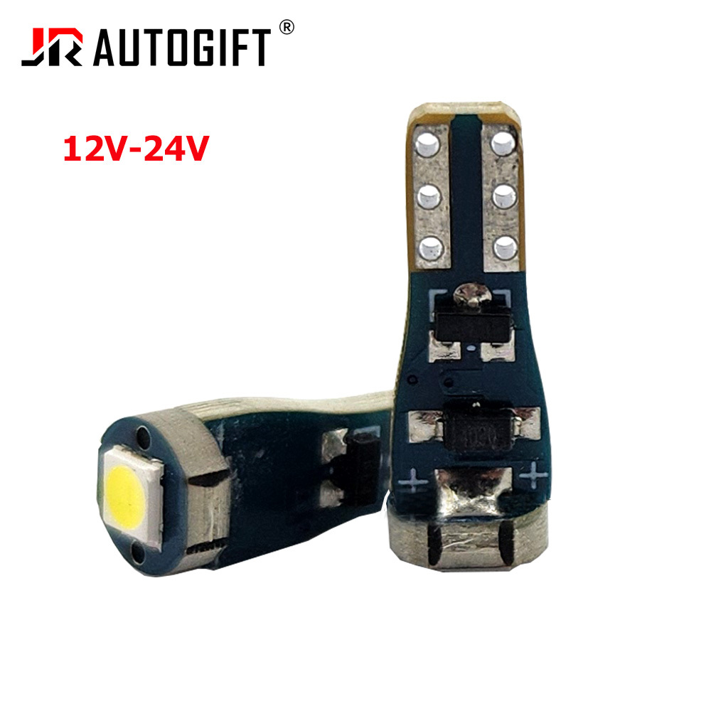T5 Led Bulb 3030 1SMD LED Car Interior Lights Dashboard Warming Indicator Wedge Auto Instrument Lamp DC 12V-24V Multivolt