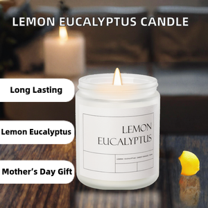 Bougie parfumée à l'eucalyptus citronné, cadeau pour la fête des mères, bougie aromathérapeutique en pot pour femmes, 7 oz, bougie ronde en cire de soja longue durée - Product Image 2