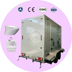 2024 Public Toilet Trailer Automatic Portable Self Toilet With Septic With Clean Water Tank And Sewage Outlet