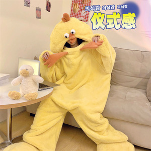 Cosplay piccolo giallo pollo Kigurumi pigiama pigiama di pollo giallo cartone animato pigiama pigiama con cappuccio tutina pigiama per adulti pigiama - Product Image 2
