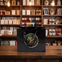 Sacs shopping en papier biodégradable et recyclable de luxe personnalisés, sacs cadeaux avec poignée en ruban, impression de logo pour l'emballage