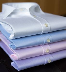 Camisa Casual para Hombre, Corte Entallado, Manga Larga, Mezcla de Algodón, Transpirable, Ligera, Formal, de Oficina, de Negocios, a Cuadros, Lisa - Product Image 4