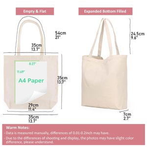 OEM Custom Your Own Shopping Bags <b>Canvas</b> Cotton Tote Bag Blank Calico <b>Shopper</b> Bags With Logo Printed - Product Image 3