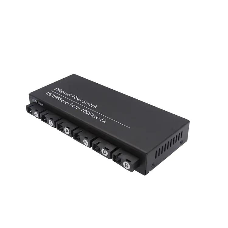 Convertisseur de média Ethernet 100Mbps, commutateur à fibre optique 6 fibres, 2 ports LAN rj45