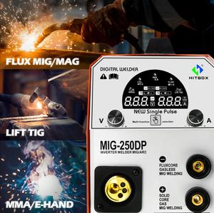 Hitbox MIG250DP เครื่องเชื่อมอะลูมิเนียมแบบพ<span class=keywords><strong>ก</strong></span>พาเครื่องเชื่อมโลหะแบบมีจอแสดงผล LCD 250A เฟสเดียวแบบพัลส์คู่ - Product Image 6