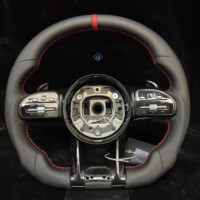 Volant en cuir et fibre de carbone personnalisé YLA pour Mercedes Benz W205 W212 W213 W221 W222 W117 W118 X118 CLA250 CLA45 AMG
