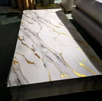 Feuille de marbre UV en PVC sans bordure pour douche intérieure Feuilles de panneaux muraux décoratifs en PVC Panneaux de revêtement
