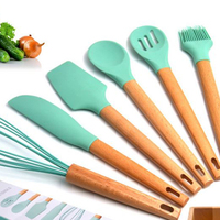 Ensemble de cuisine multicolore USSE 10 pièces, pince à brosse cuillère tourneur à fente louche fouet ustensiles de cuisine en Silicone