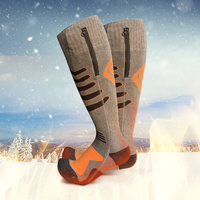Chaussettes chauffantes électriques rechargeables à 3 modes, chaussettes thermiques d'hiver USB avec poche zippée, design doux et respectueux de la peau, offrant un soutien aux pieds