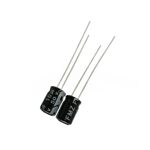 Direct Insertion Aluminum Electrolytic <b>Capacitor</b> 50V10UF 4x7 4 * 7 4.7UF 20% Black Plug-in <b>Capacitor</b> - Product Image 1