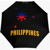 Parapluie pliant entièrement automatique de haute qualité, série drapeaux à thème campagnard, au design robuste et épaissi, Philippines