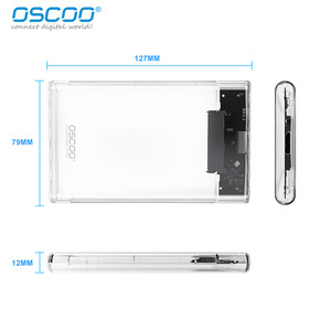 Carcasa Externa Oscgo de 2.5 Pulgadas para SSD/HDD, USB 3.0, Transparente, para Disco Duro Portátil - Product Image 1