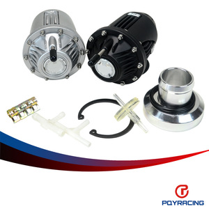 Vanne de décharge de turbocompresseur Poyracing SQV4 externe en aluminium argent/noir pour mise à niveau et rétrofit - Product Image 1