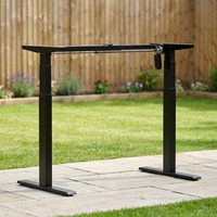 Bureau assis-debout électrique à moteur unique en acier massif avec pieds télescopiques à 2 niveaux, hauteur réglable, stabilisateur ergonomique pour la maison et le bureau
