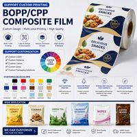 Película Laminada de BOPP/CPP para Envasado Flexible de Grado Alimenticio, en Rollo, Impresa, Resistente a la Humedad, Personalizada