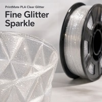 Filament d'imprimante 3D PrintMate PLA Transparent Pailleté 1,75 mm Effet Brillant Translucide avec Moule pour Art, Jouets et Modèles