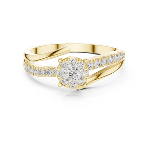Bague en or et diamants pour femme, bijou élégant et raffiné, parfait pour les mariages, les fiançailles, les anniversaires et les soirées. - Product Image 4