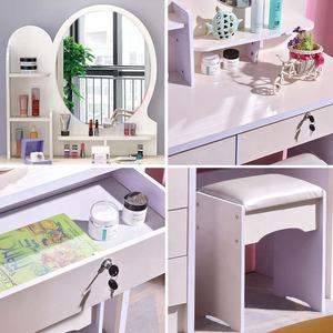 Meubles de <span class=keywords><strong>chambre</strong></span> à coucher Offre Spéciale <span class=keywords><strong>adulte</strong></span> rose <span class=keywords><strong>commode</strong></span> de maquillage en <span class=keywords><strong>bois</strong></span> à 4 tiroirs avec miroir coiffeuse avec 4 tiroirs et tabouret - Product Image 5