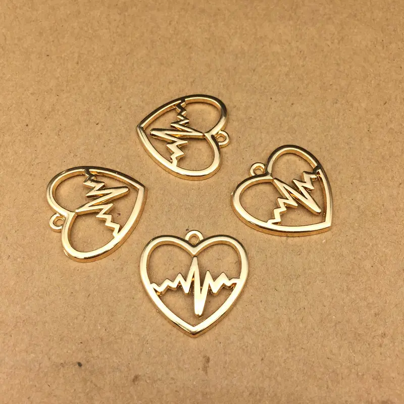 Pingente de metal feito sob encomenda do logotipo forma do coração para a liga de zinco