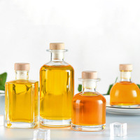 Botol Kaca Mini Miniatur 50ml 100ml 200ml untuk Jus, Anggur, Minuman Keras, Wiski, Vodka Grosir