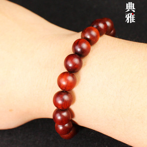 Indian Rosewood Bracelet 10mm 19 Beads High Density Chicken Blood Red Religious Ceremony Unisex Jewelry Collectible - Product Image 5