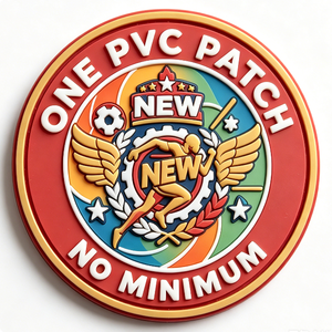One PVC Patch 3D Embossed Circle Custom Stick-On Patch for Gifts - Product Image 4