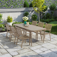 Ensemble de meubles de jardin modernes, table et chaises en aluminium résistantes à l'eau et au soleil, table extensible, 10+ places