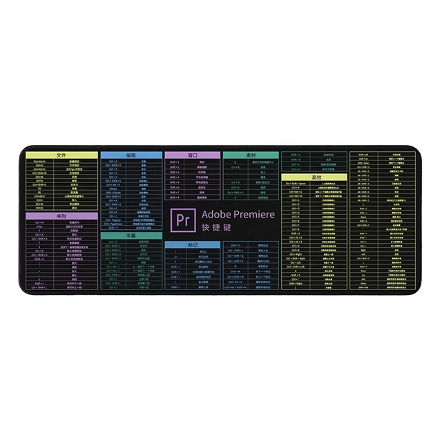 Shortcut Keys Large Size Cartoon Rubber Base Gaming Mouse Pad Shortcut Keys Office Mouse Pad for PC PS Excel CAD for Home Office