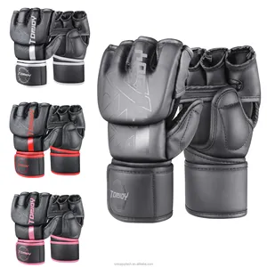 Meilleure vente Gants de combat sparring en cuir portable personnalisés avec logo personnalisé muay thai MMA d'entraînement UFC MMA