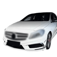 Autocollant de Voiture Noir Brillant et Motif Carbone en ABS pour Grille d'Aération Avant, Compatible avec Mercedes-Benz Classe A W176 2013-2015