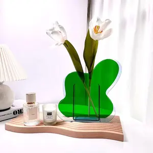 定制设计和形状的家居和派对装饰用绿色丙烯酸花瓶