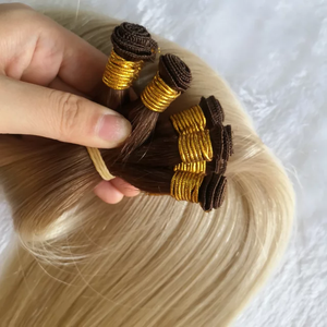 Extensiones de Cabello Humano Remy Liso Natural con Color Balayage de Jasmine Beauty, Cabello Virgen Doble Trama Cosido a Mano - Product Image 3