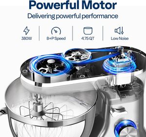 เครื่องผสมแป้ง6L สแตนเลส400W เครื่องผสมอาหารขนาดกะทัดรัดแบบมืออาชีพ - Product Image 2