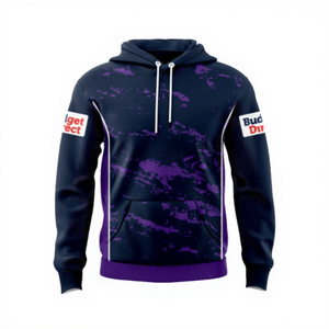 Veste à capuche unisexe violette avec fermeture éclair et logos sur les manches pour les fans de la NRL Australie Papouasie-Nouvelle-Guinée Nouvelle-Zélande - Product Image 2
