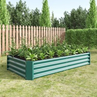 Jardinière surélevée rectangulaire en acier galvanisé antirouille ESHINE ESMB6X3 6x3x1FT/6x3x2FT pour fleurs, herbes et légumes