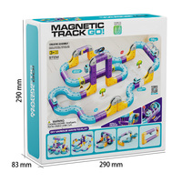 114PCS SETM Edukatif Elektrik DIY Perakitan 3D Kubus Magnetik Set Balok Anti-Gravitasi Slot Mobil Rel Kereta Trek Balap Mainan