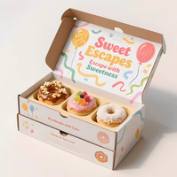 Boîtes en papier personnalisées avec logo imprimé pour emballages de pâtisseries, desserts, mochi, beignets, etc.
