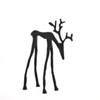 Décoration de Noël imprimée en 3D, ornement mignon de renne noir