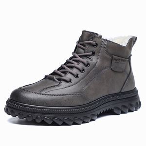 Nouvelles Bottes d'Hiver 2025 pour Hommes, en Laine Doublée de Peau de Mouton, Élégantes, en Cuir Véritable, Doublure Polaire Épaisse, Chaussures de Marche Décontractées et Chaudes - Product Image 5