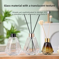 Bouteille d'aromathérapie en gros, en verre blanc dégradé, diffuseur à bâtonnets coniques sans fumée, ornement décoratif QM-009
