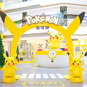 Famous Fiberglass Animal Sculpture Cartoon Animal Decoration Cartoon Figure Pikachu Resin Pokemon
