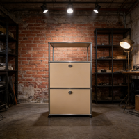 Lemari Kabinet Stainless Steel Modern Nordic yang Dapat Disambung, Unit Penyimpanan Mini yang Dapat Disesuaikan untuk Kamar Tidur, Jam Tangan, Perhiasan, Meja Rias