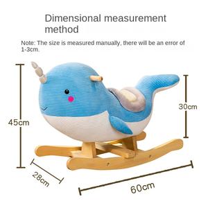 Chaise à <span class=keywords><strong>bascule</strong></span> en bois Blue Whale pour enfants - Jouet animal à <span class=keywords><strong>bascule</strong></span> sur le thème de l'océan, sûr et robuste pour les tout-petits de 1 à 6 ans - Product Image 2