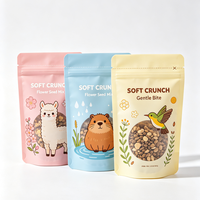 Sachet d'emballage alimentaire personnalisé en gros pour animaux de compagnie, sachet souple alimentaire sûr avec valve en option pour snacks lyophilisés pour animaux de compagnie, direct usine