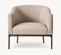 Fauteuil à bras en cuir avec base en métal, design moderne, meubles de salon, meubles de maison